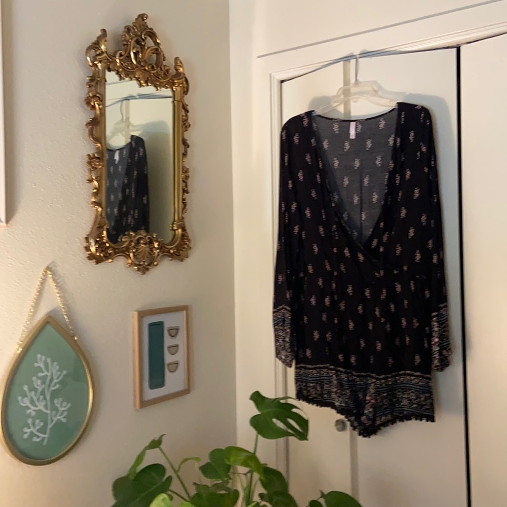 Plus Size Black Boho Romper